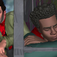 Peter chats up Miles in a deleted, unfinished, scene from Spider-Man: Into the Spider-Verse.